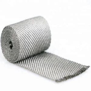 Metal Fiber Woven Tape Strong Strength High Tempurature Eliminate Static Electricity Woven Belt