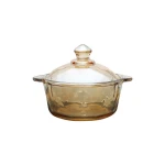 Double-ear Amber Glass Pot
