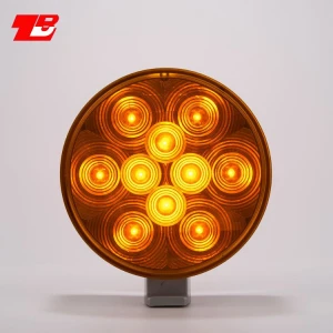 SAE 4" Round Double Side LED Pedestal Lamp Amber&Amber Red&Amber Red&Clear Two Face Single Stud Mount Lamp for Truck Trailer