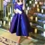 Import Royal Blue Tea Length Mother Of The Bride Dresses Plus Size Elegant Off Shoulder Satin Arabic Cheap Prom Party Formal Gowns from China