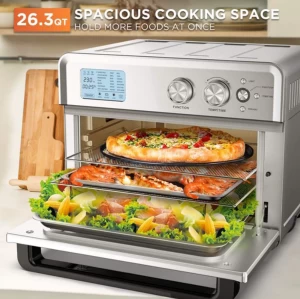 Multi-function Toaster Oven Convection 25 L 26.3 QT Air Fryer Oven Intelligent Oil-Free and Stainless
