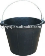 10# recycled rubber buckets barrel pail with 4.5mm steel handle