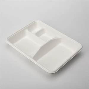 100% biodegradable disposable bagasse food tray bagasse vegetable trays