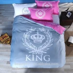 100% Cotton Plain Bed Sheet Wholesale/Nantong Supplier Bed Linen Supplies Feather Print Bedding Set/Bed Sheet/Duvet Cover/Pillow