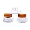 100ml Clear Glass Cream Jar with Bamboo Lid for Hexagonal Jar