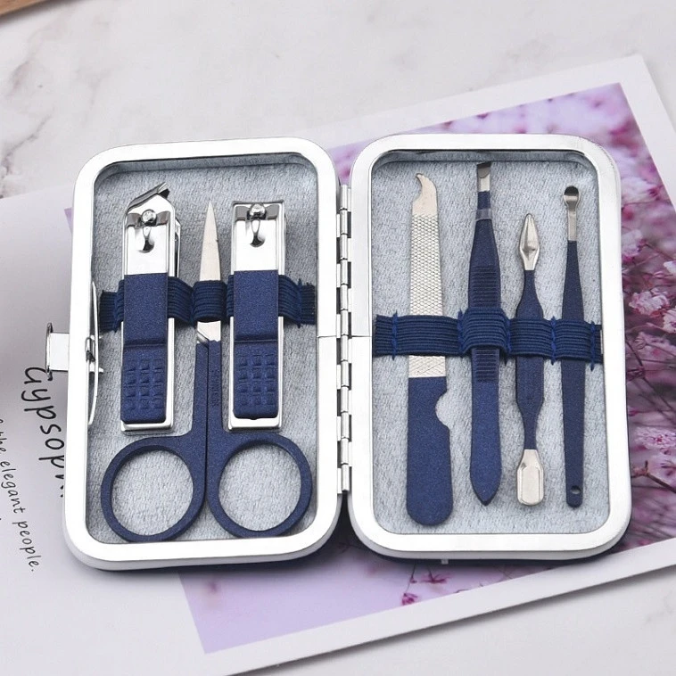 12 piece Blue Pedicure Manicure Set stainless steel Professional 12Pcs Nail Clippers Set Men Women travel Nail Tool Kit