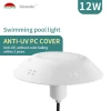 12V  IP68 Waterproof Connector IP68 Underwater LED Swimming Pool Light 12W Concrete vinyl fiberglass
