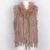 Import 13 Colors womens real rabbit fur vest with raccoon fur collar ladies natural rabbit fur knitting vest from China