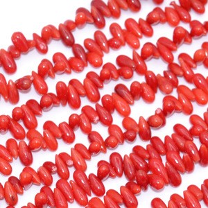 16&quot; strand irregular Red color spacer coral loose beads