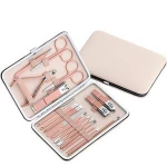 18 pieces rose gold stainless steel nail tools manicure pedicure set nail clipper set