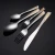 Import 18/10 Stainless Steel Shiny Talheres Wedding Cutlery Gold Silverware Elegant Flatware Set from China