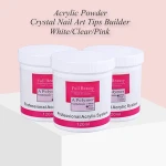 1PC Acrylic Powder 3D Nail Tips Nail Glitter Builder Clear Pink White Polymer Powder Poly Gel Manicure Accessory Flakes