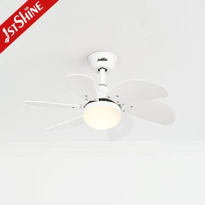 1stshine Ceiling Fan Light White Blades Rustic Quiet 6 Speeds Ceiling Fan with Lamp