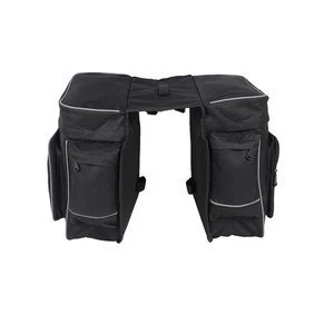 2 in 1 Multifunctional Largre Pockets Bicycle Pannier Bag Bike Bag with Adjustable Hooks and Reflective Trim