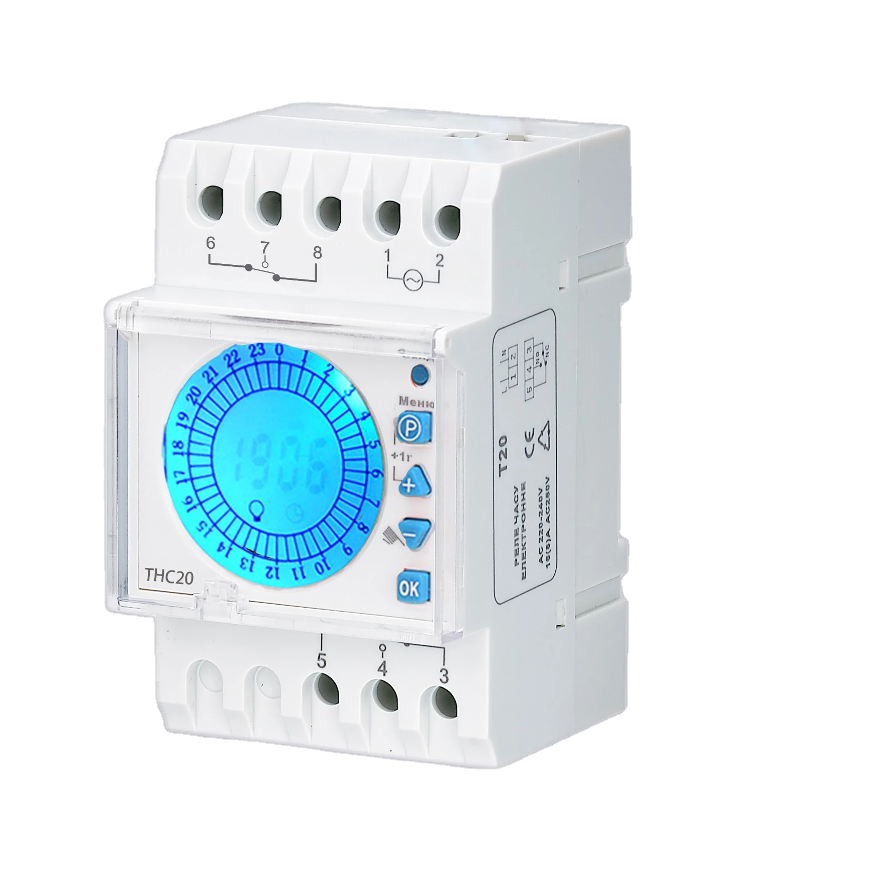 2 loads electrics control  timer switch  THC20-2C  20amp digital  back light LCD  periodic timer control