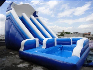 2018 Best quality top popular giant cheap commercial grade quadruple stitched kids N adults inflatable water slides for sale