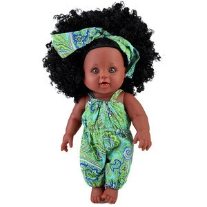 2018 Fashion vinyl toy 12 inch plastic lifelike african american black baby doll for kids