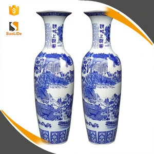 2018 hot sale decoration tall floor large chinese ceramic vase