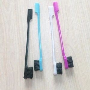 2018 new product dual ABS pig bristles makeup brush with eyebrow comb cosmetic beauty brushes