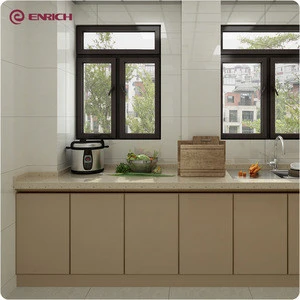 2018 Popular design UV door panel finish high glossy brown color home furniture kitchen cabinet