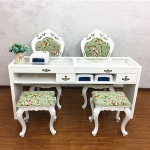 2019 Beauty Salon Equipment Make Up Desk Glass Top Manicure Tables Hot Sale Nail Desk White Used Nail Table Manicure Table
