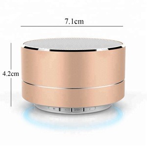 2019 Factory Price Metal Mini Portable Wireless Blue Tooth Car Speaker Home Theater Speaker System A10 aluminum Speaker With LED