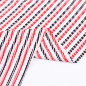 2019 Most popular polyester rayon stripe tubular knitting 4x4 rib knit fabric