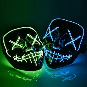 2020 Amazon Hot Selling Guangdong Neon Party Mask LED Rave Mask Halloween