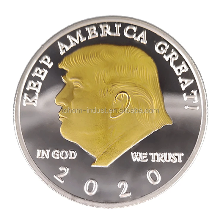 2020 custom USA president souvenir coin gold silver plated donald trump coin for souvenir