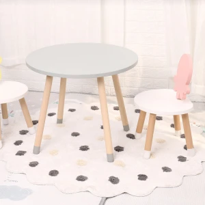 2020 Hot Sale Cartoon Ocean Series Kids Table and Chair Set  Solid Wood Children Study Desk Set Baby Home Furniture