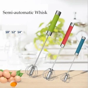 2020 kitchen gadgets kitchen accessories egg tools stainless steel egg beater whisk stirrer Semi-automatic egg beater