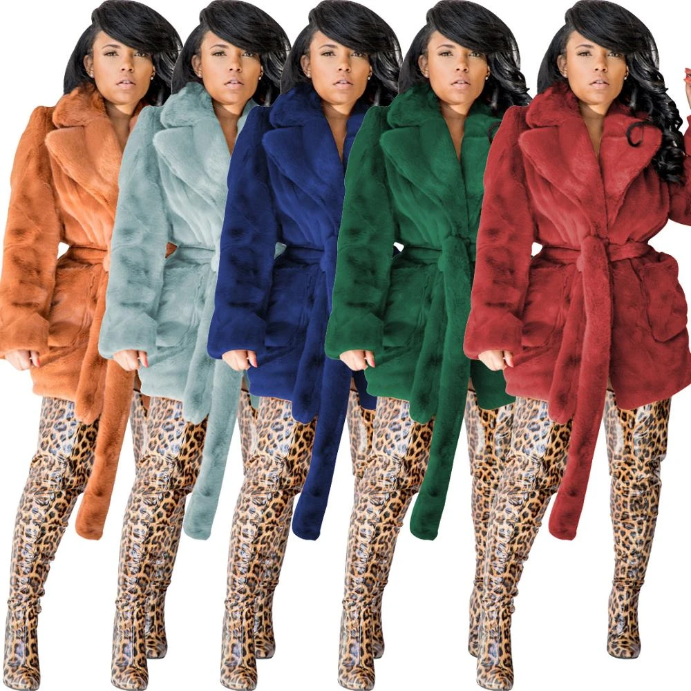 2020 Ladies Winter Coats Loose Fur Cardigan Short Jacket Faux Fur Coat