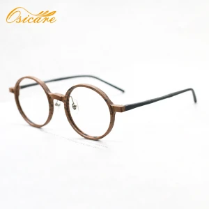 2020 new arrivals hot sale acetate glasses retro round wooden style eyeglasses frames