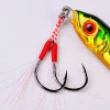 2020 New Feather Barded High Carbon Steel Fish Hooks Freshwater Saltwater Single Dubple Jig Hooks