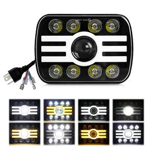 2020 Newest Auto Lighting System Rectangle Square Hi/Lo Dual Color Sealed Beam Amber 6x7 5x7 Led Headlight