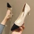 Import 2021Fashion Luxury spring Floral Daily wear  high heels high heels Office shoes Banquet shoes high quality Apricot Contrast heel from China