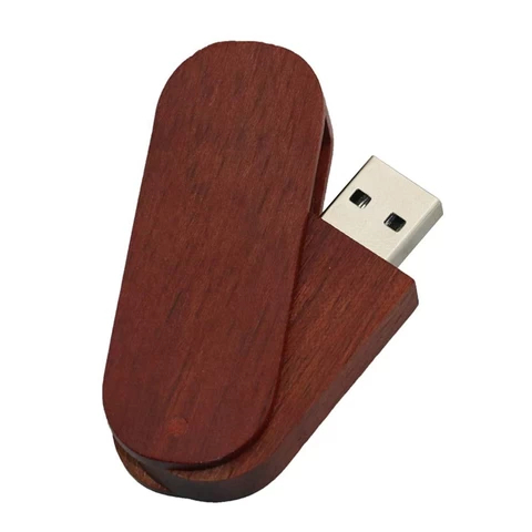 2022 promotional gifts Wooden swivel pendrive customized engrave logo red maple swivel usb flash drive