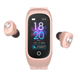 2024 New Relogio Inteligen Heart Rate Fitness Tracker Blood Pressure Monitor Smartwatch 2 in 1 Earphone Men Women Smart watch N8