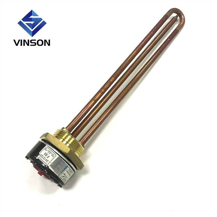 220V 800w 1200w 1500w 2000W 3000W adjustable temperture 30-80 degree Resistance water heater Immersion heater with thermostat