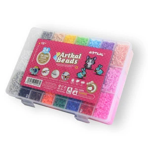 24 Colors A-2.6 mm Fuse Bead Set Compatible Kids Add Color Number Supply Refill Bag 2 pcs Ironing Paper Parts