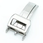 316L Leather Wrist Bracelet Band Strap 18mm Deployment Watch Clasp Buckle for IWC Pilot Watch Portuguese Aquatimer