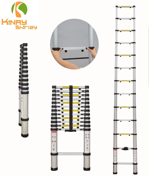 3.2m 10.5ft Household telescopic ladder lifting staircase folding straight aluminum alloy engineering ladder 11 steps