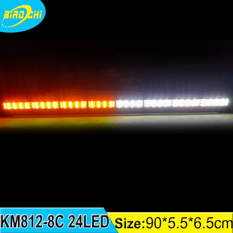 32W 36inch car safety warning light, led red white blue strobe flashing linear slim police led light bar