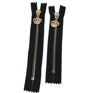 3#5#8#10#open close-end Crown slider puller copper metal zipper for shoes garment bags