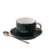 3pcs ceramic coffee cup and saucer with spoon European small luxury simple home afternoon tea set