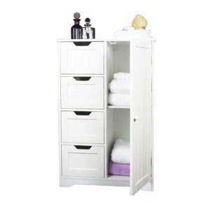 4 drawer luxury bathroom cabinet with two tier towel shelf