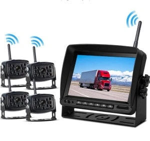 4 Images Video Recording Switch 7inch DVR Rear View Monitor with Digital Wireless Rear View Camera