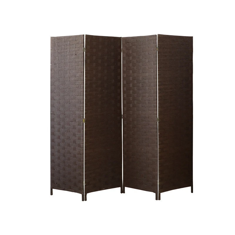 4 Panel  Room Divider 4 Panel  handcrafted Woven living  fiber room screen room partition Brown