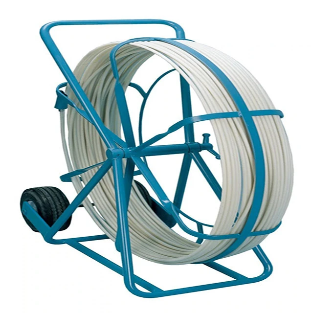 4.5mm 100m FRP Fish Tape Puller Fiberglass Wire Cable Running Rod Duct Rodder With Cable Drums