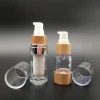 50ml eco-friendly bamboo plastic airless lotion pump bottle
